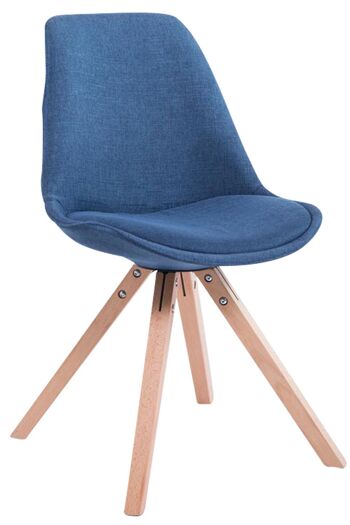 Favani Chaise de salle à manger Tissu Bleu 6x56cm 3