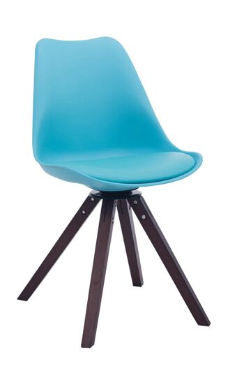 Castorano Chaise de salle à manger Cuir artificiel Bleu 6x56cm 1