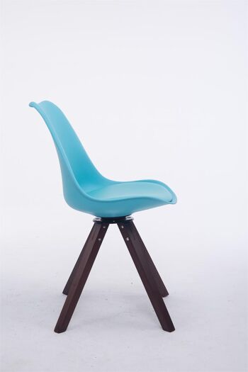 Castorano Chaise de salle à manger Cuir artificiel Bleu 6x56cm 2