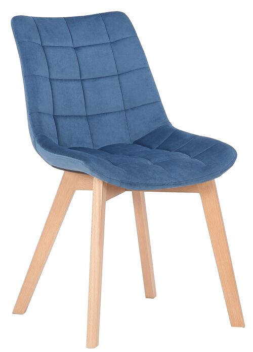 Pomaro Eetkamerstoel Fluweel Blauw 6x61cm