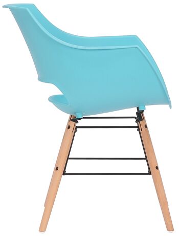 Caluso Chaise de Salle à Manger Plastique Bleu 6x58cm 3
