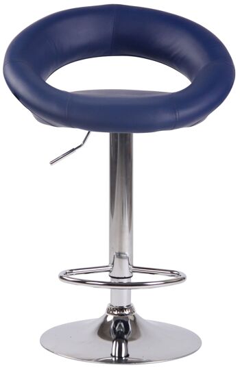 Cortiglio Set de 2 Tabourets de Bar Simili Cuir Bleu 6x47cm 2