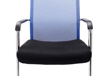 Arrone Lot de 2 Chaises Visiteur Cuir Artificiel Bleu 9x62cm 8