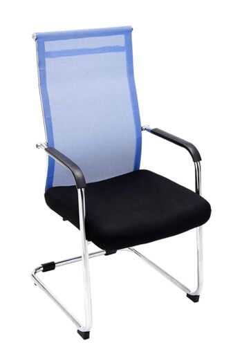 Arrone Lot de 2 Chaises Visiteur Cuir Artificiel Bleu 9x62cm 10