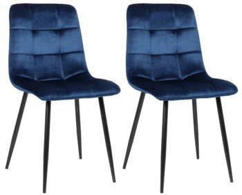 Lot de 2 chaises de salle à manger Fortezza Bleu 5x52cm 1