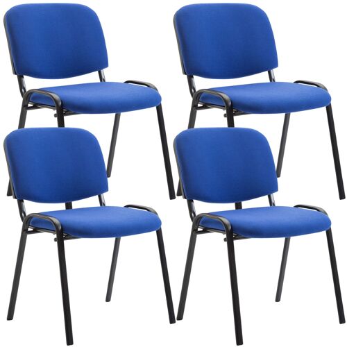 Riposto Set van 4 Bezoekersstoelen Stof Blauw 4x53cm