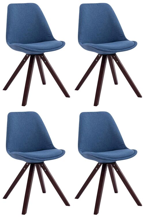 Verdù Set van 4 Bezoekersstoelen Stof Blauw 6x56cm