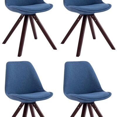 Verdù Set van 4 Bezoekersstoelen Stof Blauw 6x56cm