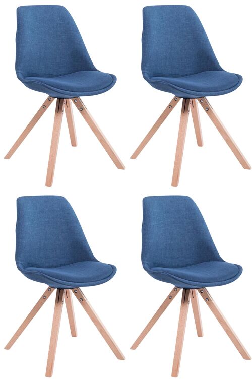 Ilici Set van 4 Bezoekersstoelen Stof Blauw 6x56cm