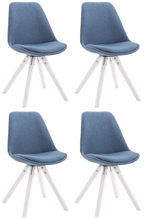 Comeana Set van 4 Bezoekersstoelen Stof Blauw 6x56cm