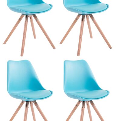Gugliete Set van 4 Bezoekersstoelen Kunstleer Blauw 6x56cm