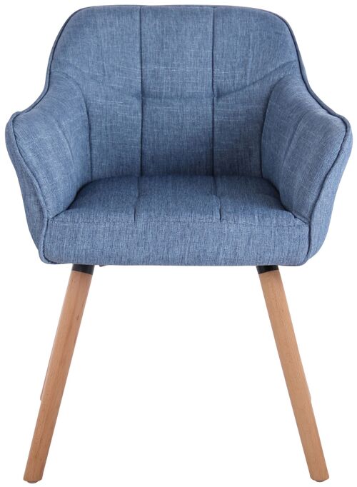 Cesariano Set van 4 Eetkamerstoelen Stof Blauw 5x59cm