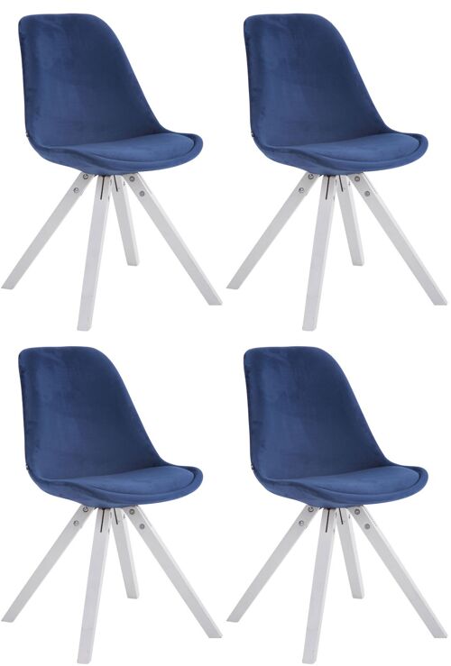 Gerenzano Set van 4 Eetkamerstoelen Fluweel Blauw 6x56cm