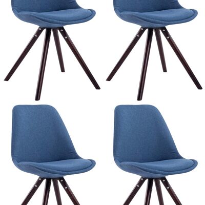 Oderzo Set van 4 Eetkamerstoelen Stof Blauw 6x56cm