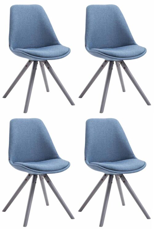 Bedollo Set van 4 Eetkamerstoelen Stof Blauw 6x56cm