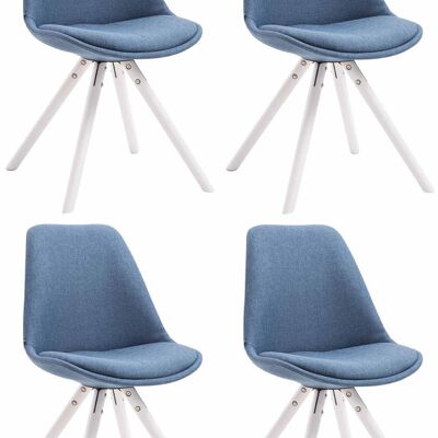 Mergozzo Set van 4 Eetkamerstoelen Stof Blauw 6x56cm