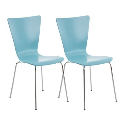 Carpenedo Set van 2 Bezoekersstoelen Hout Blauw 8x50cm