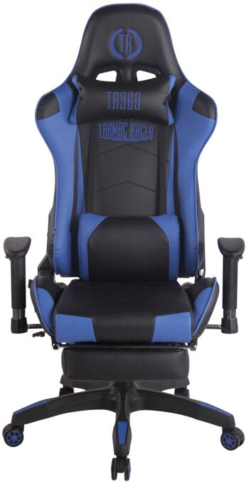 Adrano Chaise de Bureau Simili Cuir Bleu 23x58cm 3