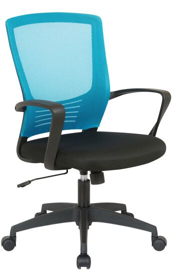 Chaise de bureau Cossato cuir artificiel bleu 10x53cm 1