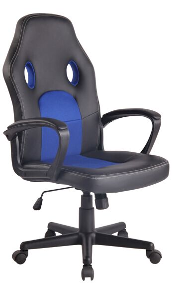 Flavon Chaise de Bureau Cuir Artificiel Bleu 13x59cm 1