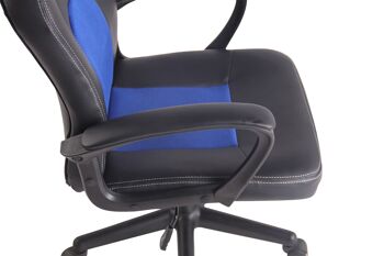 Flavon Chaise de Bureau Cuir Artificiel Bleu 13x59cm 7