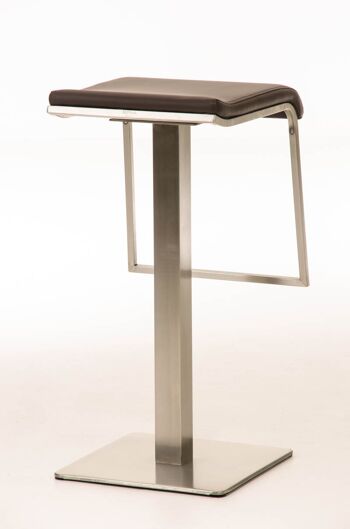 Gambasca Tabouret de Bar Cuir Artificiel Marron 16x42cm 4