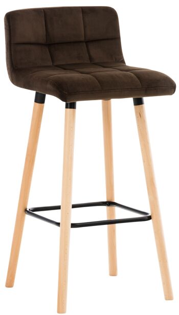 Marsia Tabouret Velours Marron 6x49cm 1