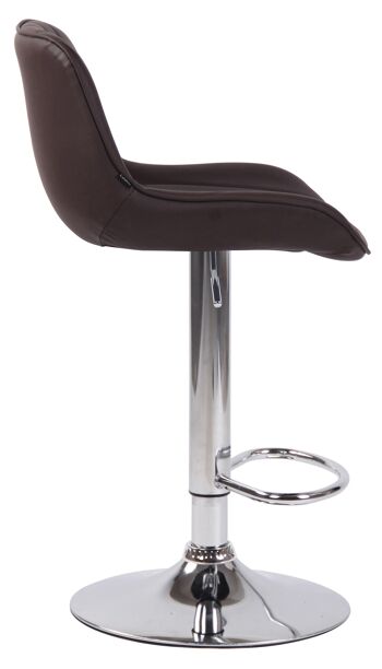 Tabouret de Bar Cassisi Simili Cuir Marron 8x50cm 2