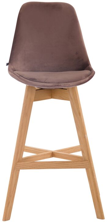 Aidone Chaise de Bureau Velours Marron 6x56cm 2