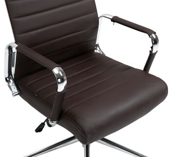 Pirri Chaise de bureau Cuir véritable Marron 15x66cm 5