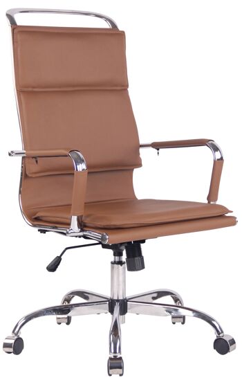 Colelli Chaise de Bureau Simili Cuir Marron 13x63cm 1