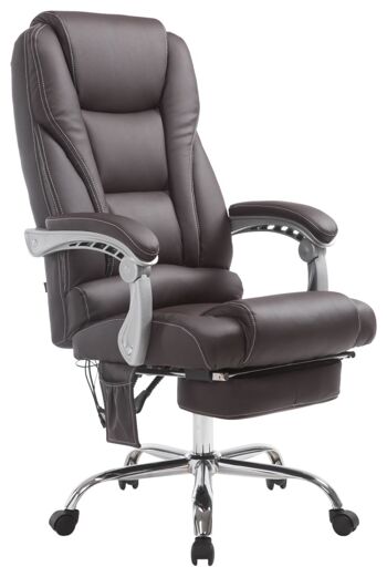 Montoro Chaise de Bureau Similicuir Marron 22x64cm 1