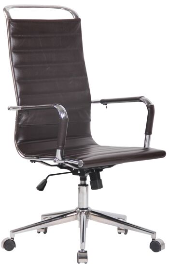 Rotzo Chaise de bureau Cuir artificiel Marron 12x65cm 1