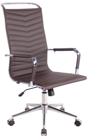 Pollone Chaise de Bureau Simili Cuir Marron 12x65cm 1