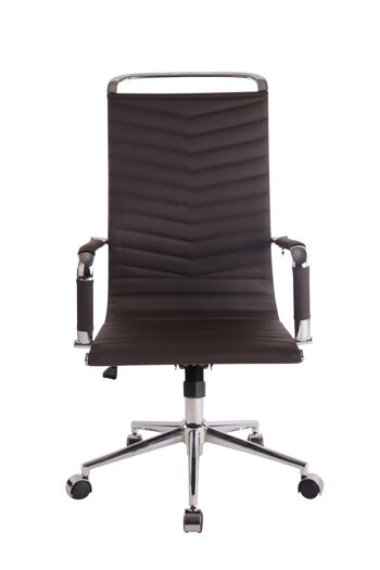 Pollone Chaise de Bureau Simili Cuir Marron 12x65cm 2