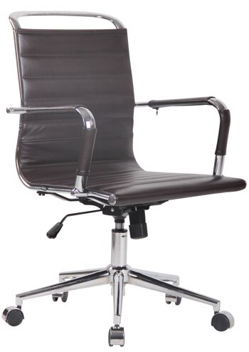 Gaudello Chaise de Bureau Simili Cuir Marron 11x62cm 1