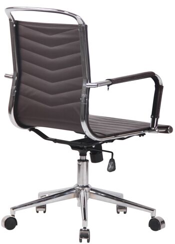 Forio Chaise de Bureau Cuir Artificiel Marron 11x64cm 4