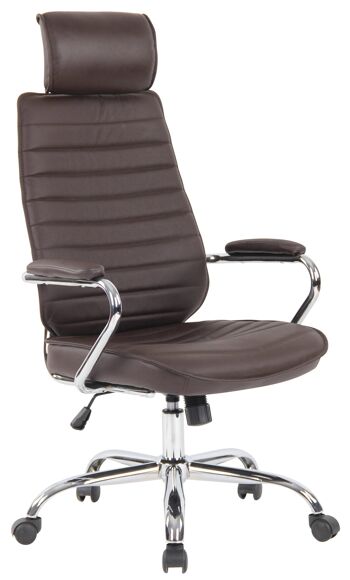 Armeno Chaise de bureau Cuir véritable Marron 16x57cm 1
