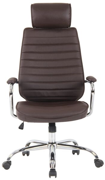Armeno Chaise de bureau Cuir véritable Marron 16x57cm 2