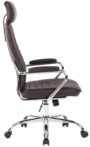Armeno Chaise de bureau Cuir véritable Marron 16x57cm 3