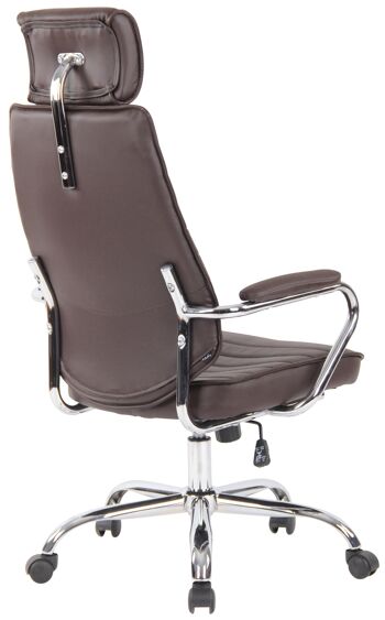 Armeno Chaise de bureau Cuir véritable Marron 16x57cm 4