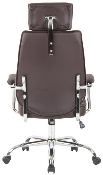 Armeno Chaise de bureau Cuir véritable Marron 16x57cm 5