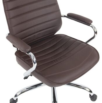Armeno Chaise de bureau Cuir véritable Marron 16x57cm 7