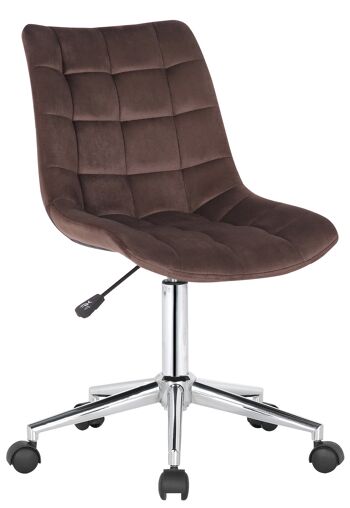 Jonico Chaise de bureau Velours Marron 7x62cm 1