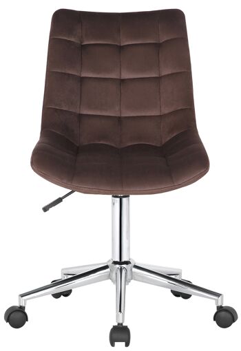 Jonico Chaise de bureau Velours Marron 7x62cm 2