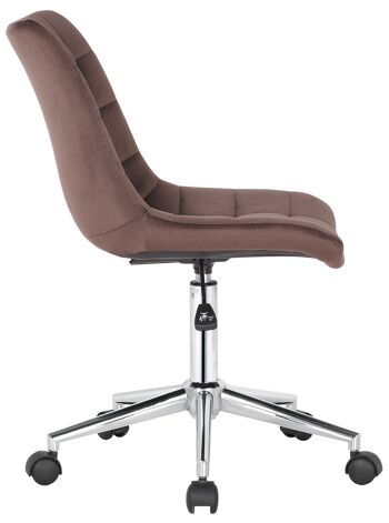 Jonico Chaise de bureau Velours Marron 7x62cm 3