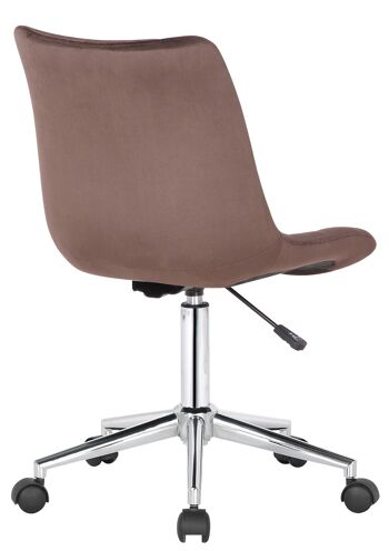 Jonico Chaise de bureau Velours Marron 7x62cm 4