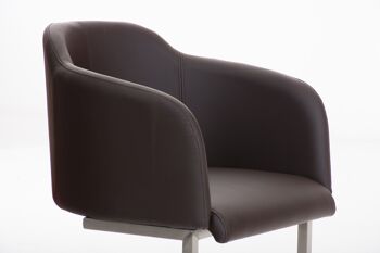 Gasponi Chaise de salle à manger Cuir artificiel Marron 10x46cm 2