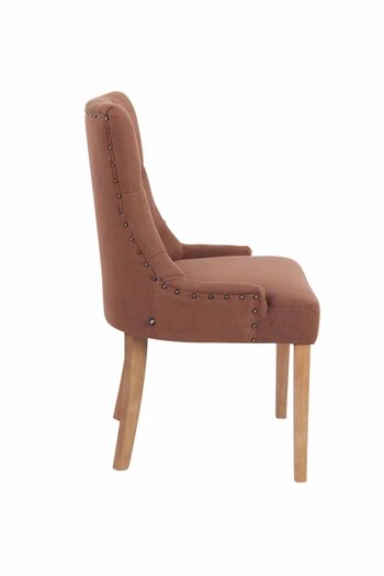 Chaise de Salle à Manger Vallata Tissu Marron 8x58cm 2