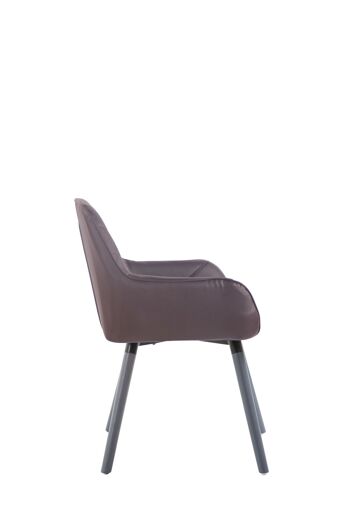 Rongolise Chaise de salle à manger Cuir artificiel Marron 9x58cm 3